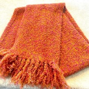 Dillards Burnt Orange Hot Pink Golden Yellow Winter Scarf Soft NWT